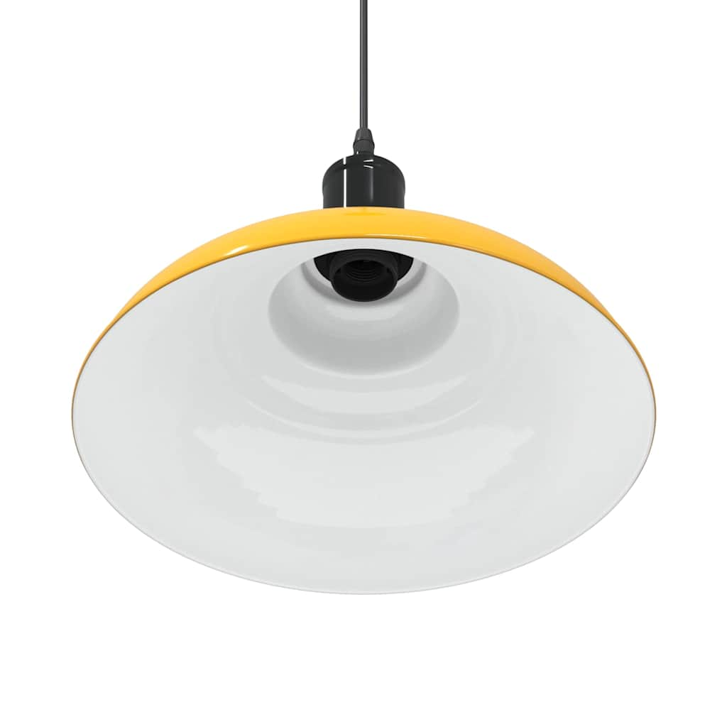 Pendant Lamp Height Adjustable E27 Yellow Glossy Ø 31 cm Metal