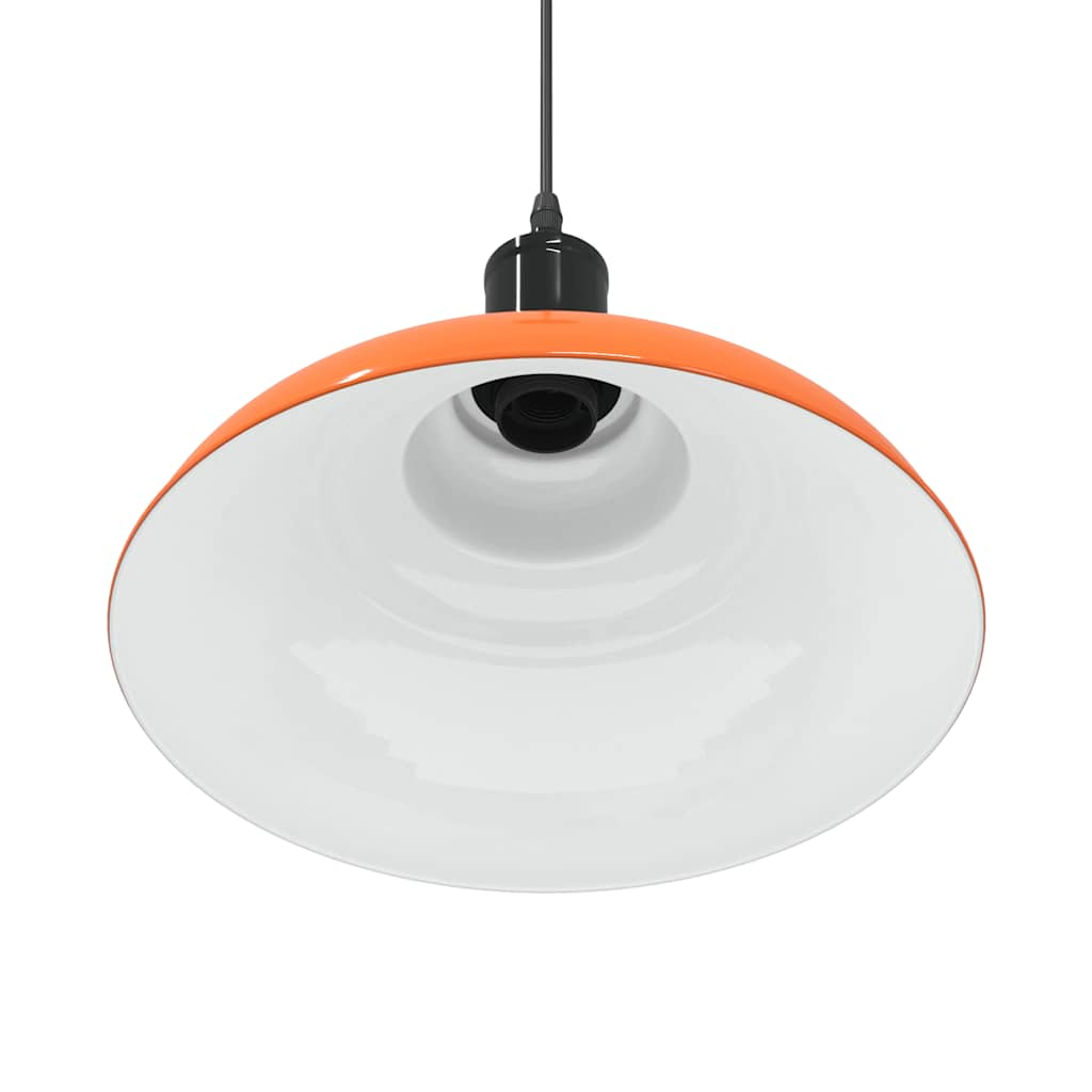 Pendant Lamp Height Adjustable E27 Orange Glossy Ø31cm Metal