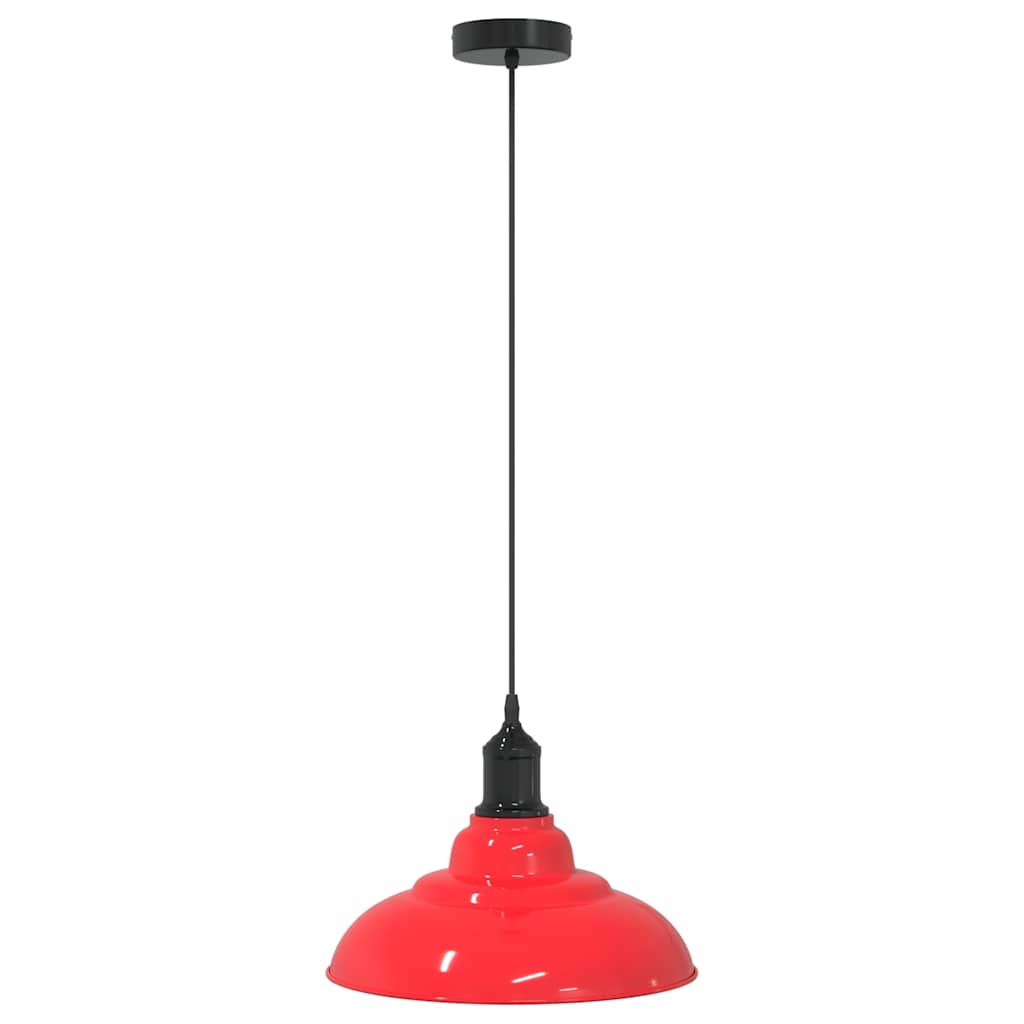 Pendant Lamp Height Adjustable E27 Red Glossy Ø 31 cm Metal