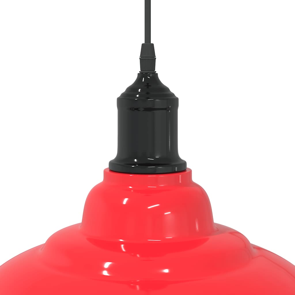 Pendant Lamp Height Adjustable E27 Red Glossy Ø 31 cm Metal