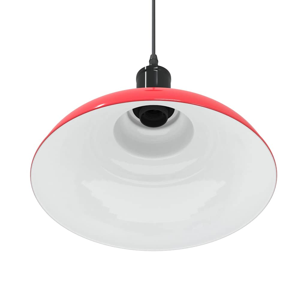 Pendant Lamp Height Adjustable E27 Red Glossy Ø 31 cm Metal