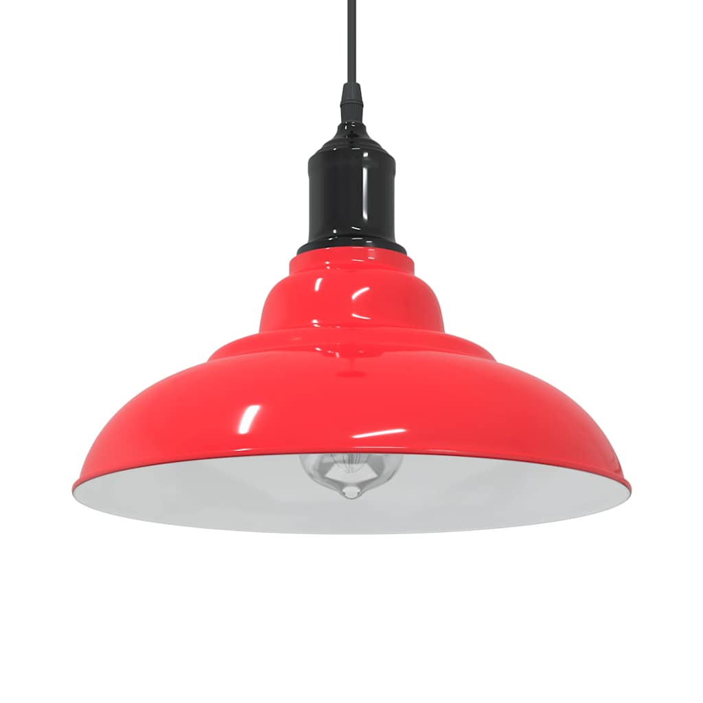 Pendant Lamp Height Adjustable E27 Red Glossy Ø 31 cm Metal