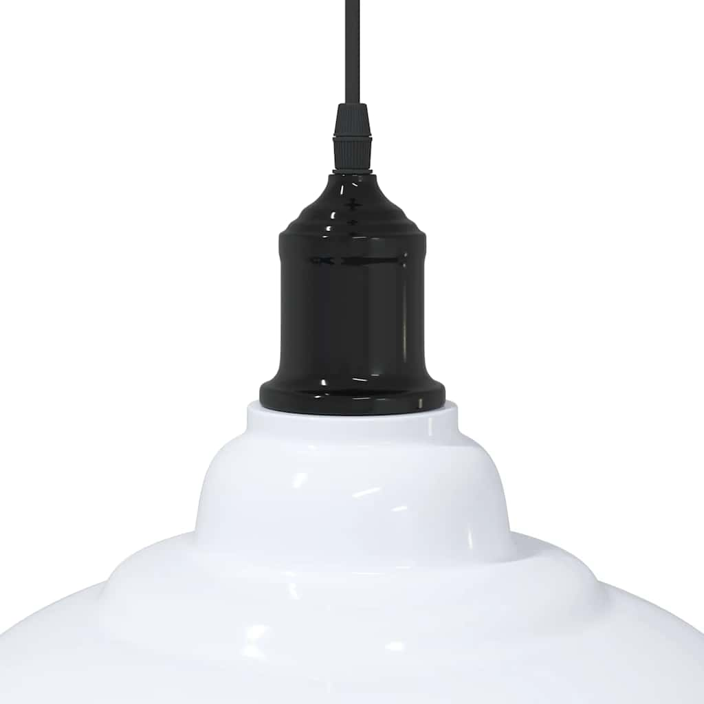 Pendant Lamp Height Adjustable E27 White Glossy Ø 31 cm Metal