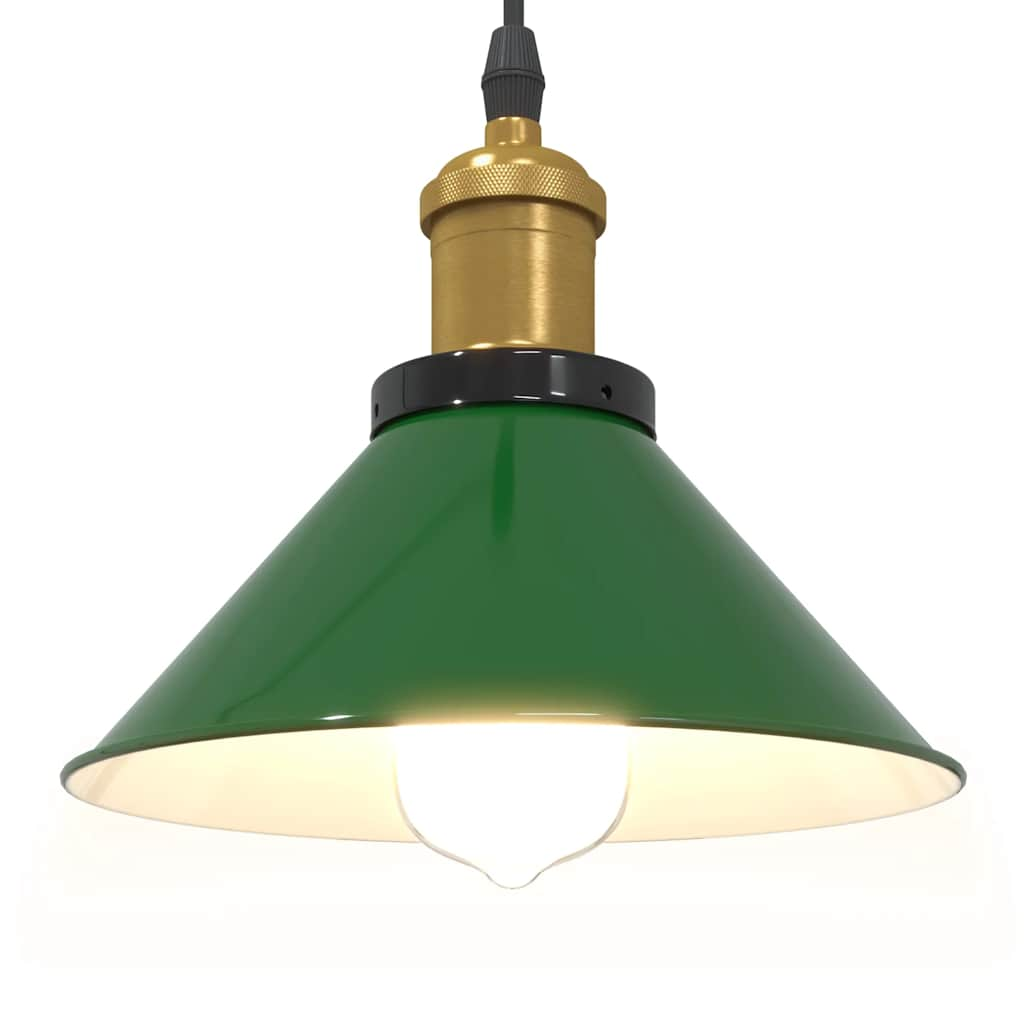 Pendant Lamp Height Adjustable E27 Green Glossy Ø 22 cm Metal