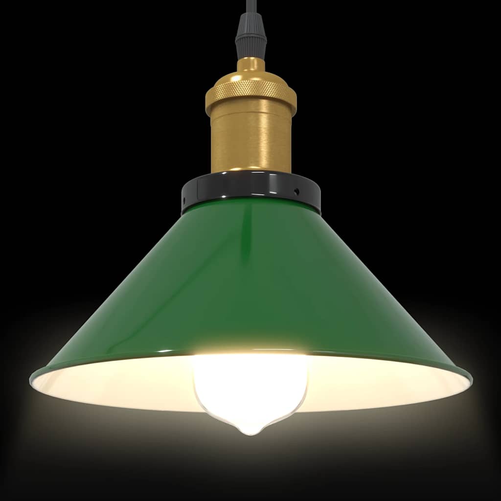 Pendant Lamp Height Adjustable E27 Green Glossy Ø 22 cm Metal