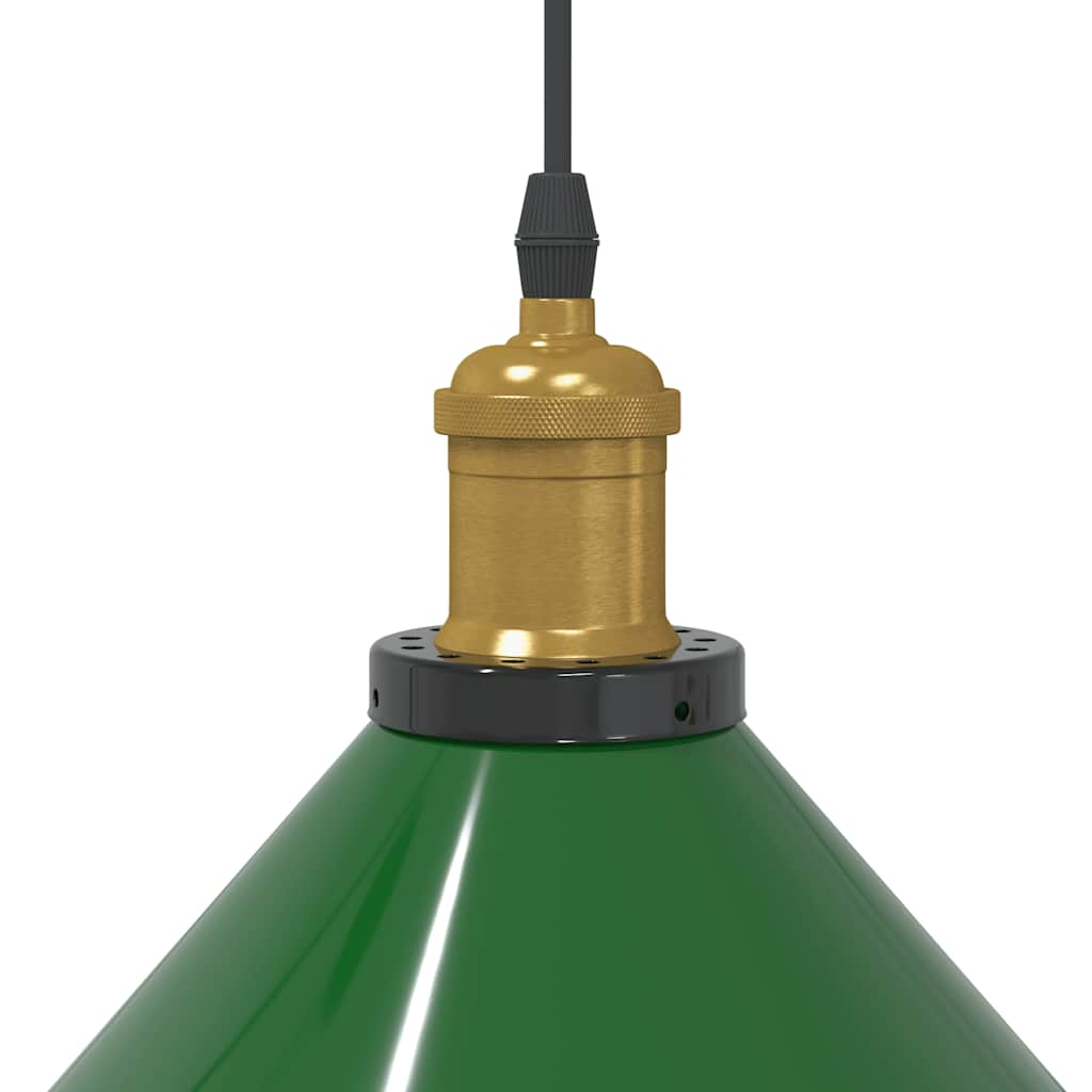 Pendant Lamp Height Adjustable E27 Green Glossy Ø 22 cm Metal