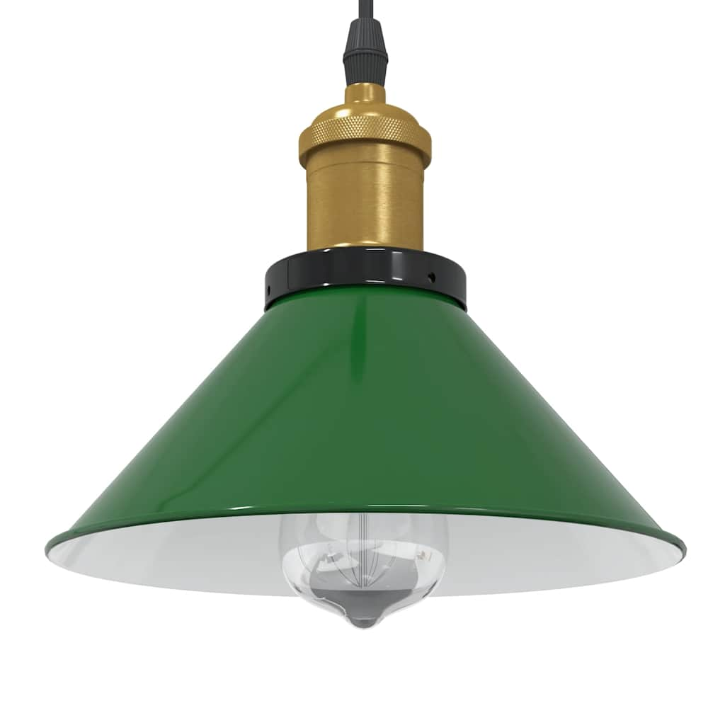 Pendant Lamp Height Adjustable E27 Green Glossy Ø 22 cm Metal