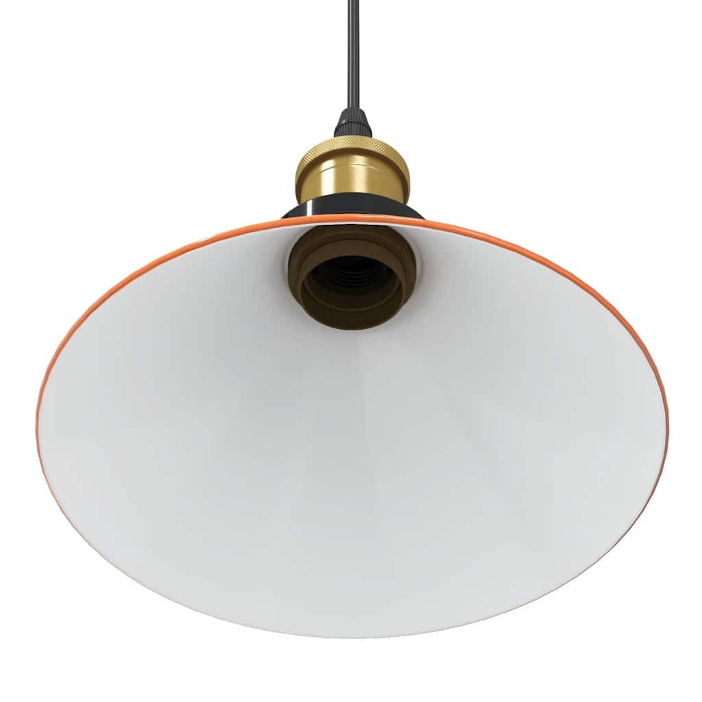 Pendant Lamp Height Adjustable E27 Orange Glossy Ø22cm Metal