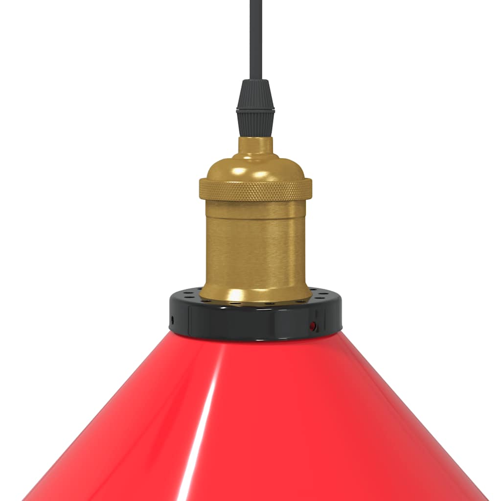 Pendant Lamp Height Adjustable E27 Red Glossy Ø 22 cm Metal