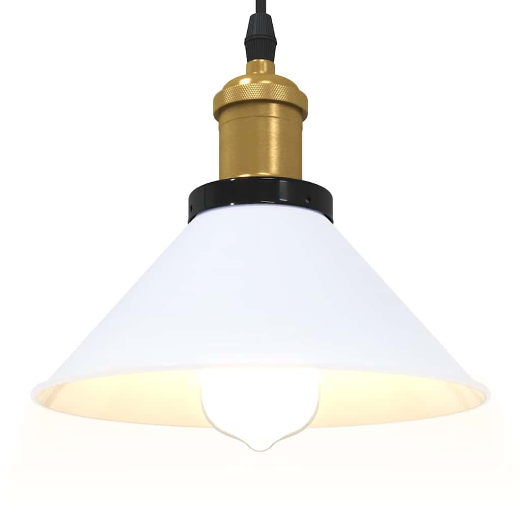 Pendant Lamp Height Adjustable E27 White Glossy Ø 22 cm Metal