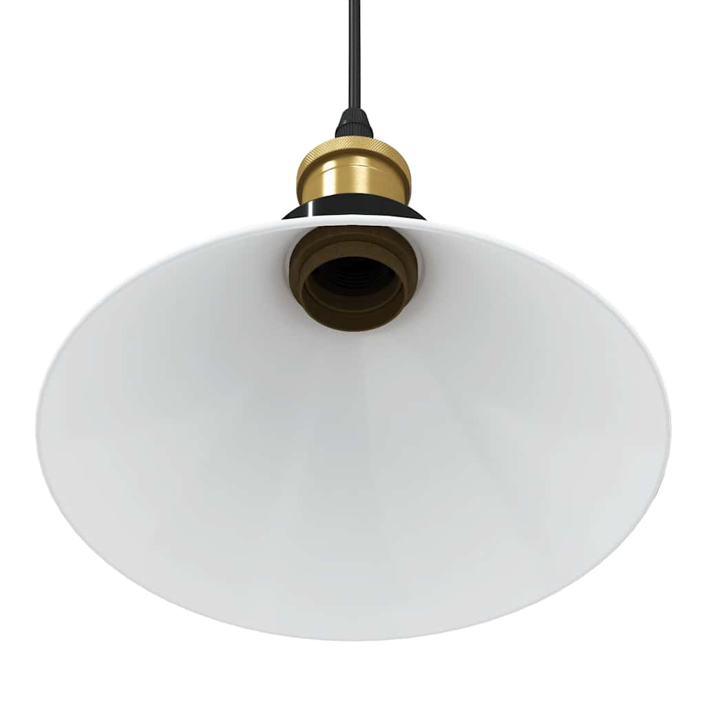 Pendant Lamp Height Adjustable E27 White Glossy Ø 22 cm Metal