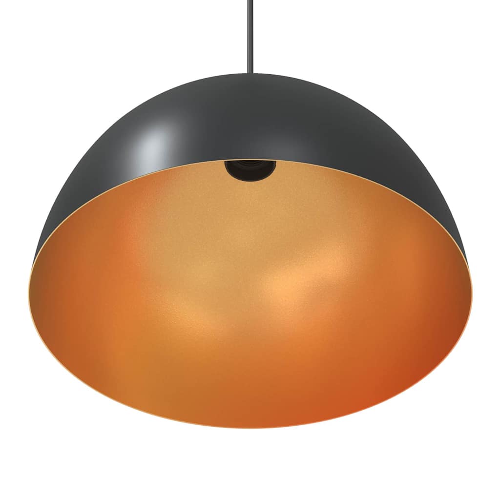 Pendant lights 2 pcs. Height adjustable E27 Black Ø30cm Metal