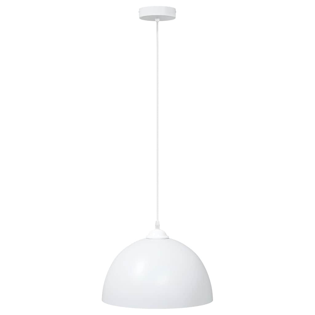 Pendant lights 2 pcs. Height adjustable E27 White Ø 30 cm Metal