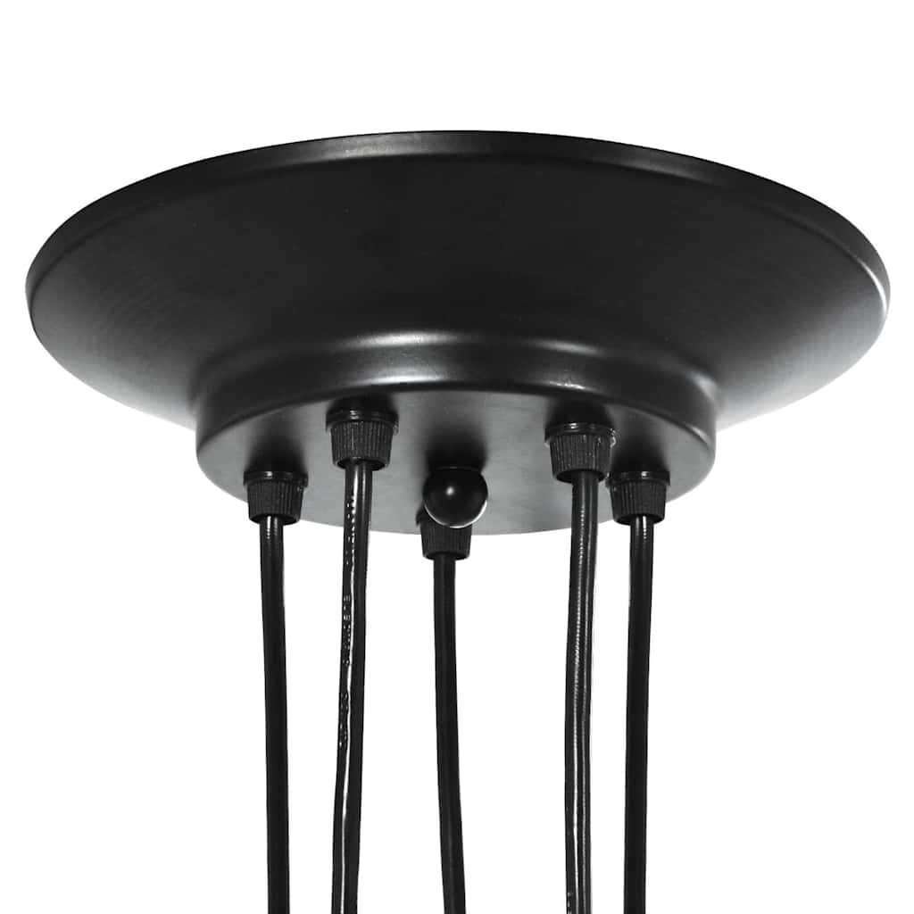 Pendant lamp with 5 sockets E27 black metal