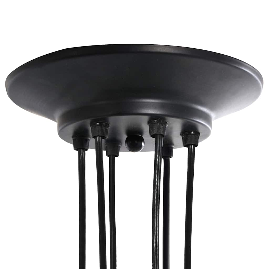 Pendant lamp with 6 sockets E27 black metal