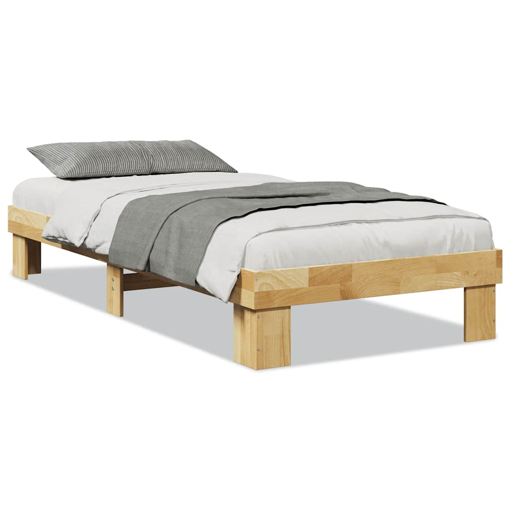 Solid wood bed without mattress 100x200 cm oak