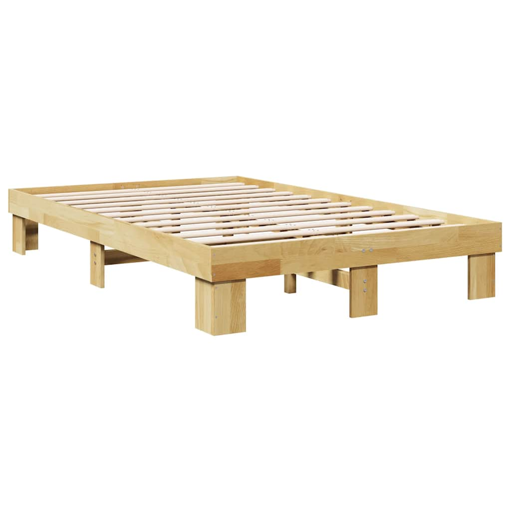 Solid wood bed without mattress 120x200 cm oak