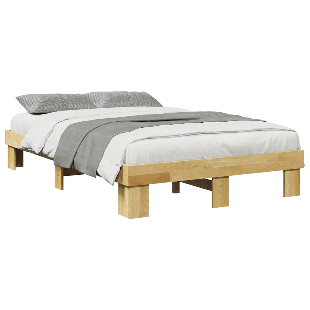 Solid wood bed without mattress 120x200 cm oak