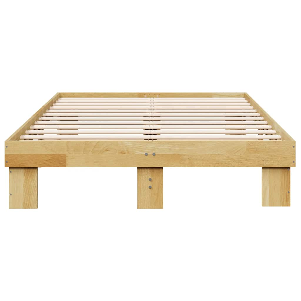 Solid wood bed without mattress 120x200 cm oak