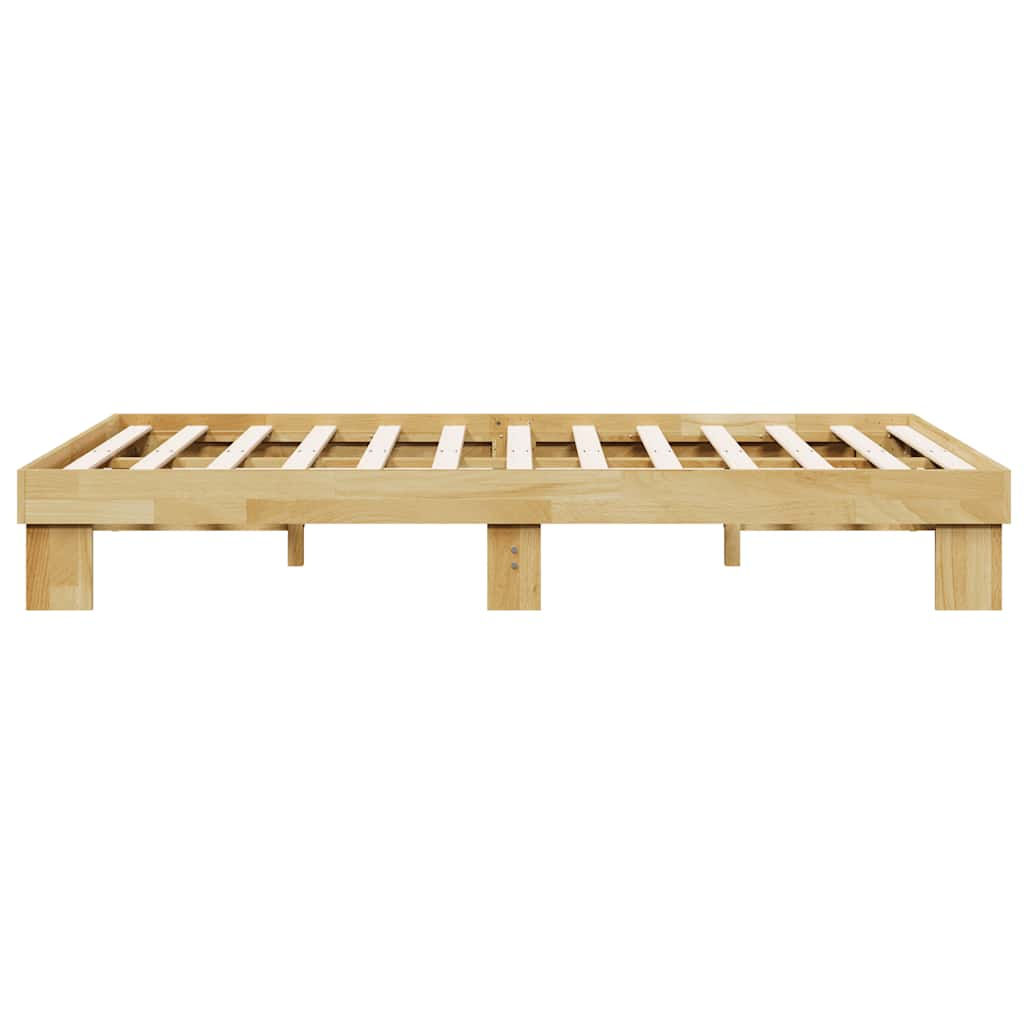 Solid wood bed without mattress 120x200 cm oak