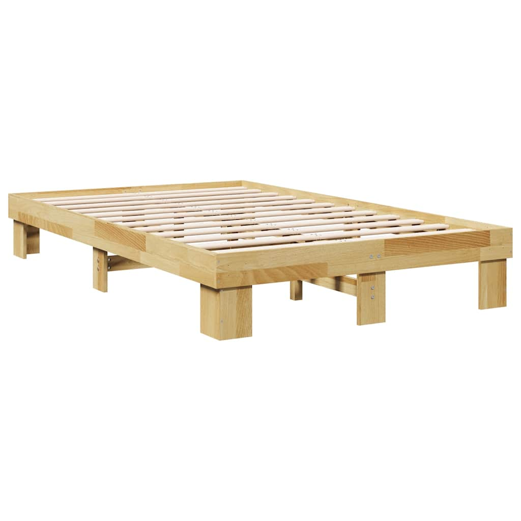 Solid wood bed without mattress 120x200 cm oak