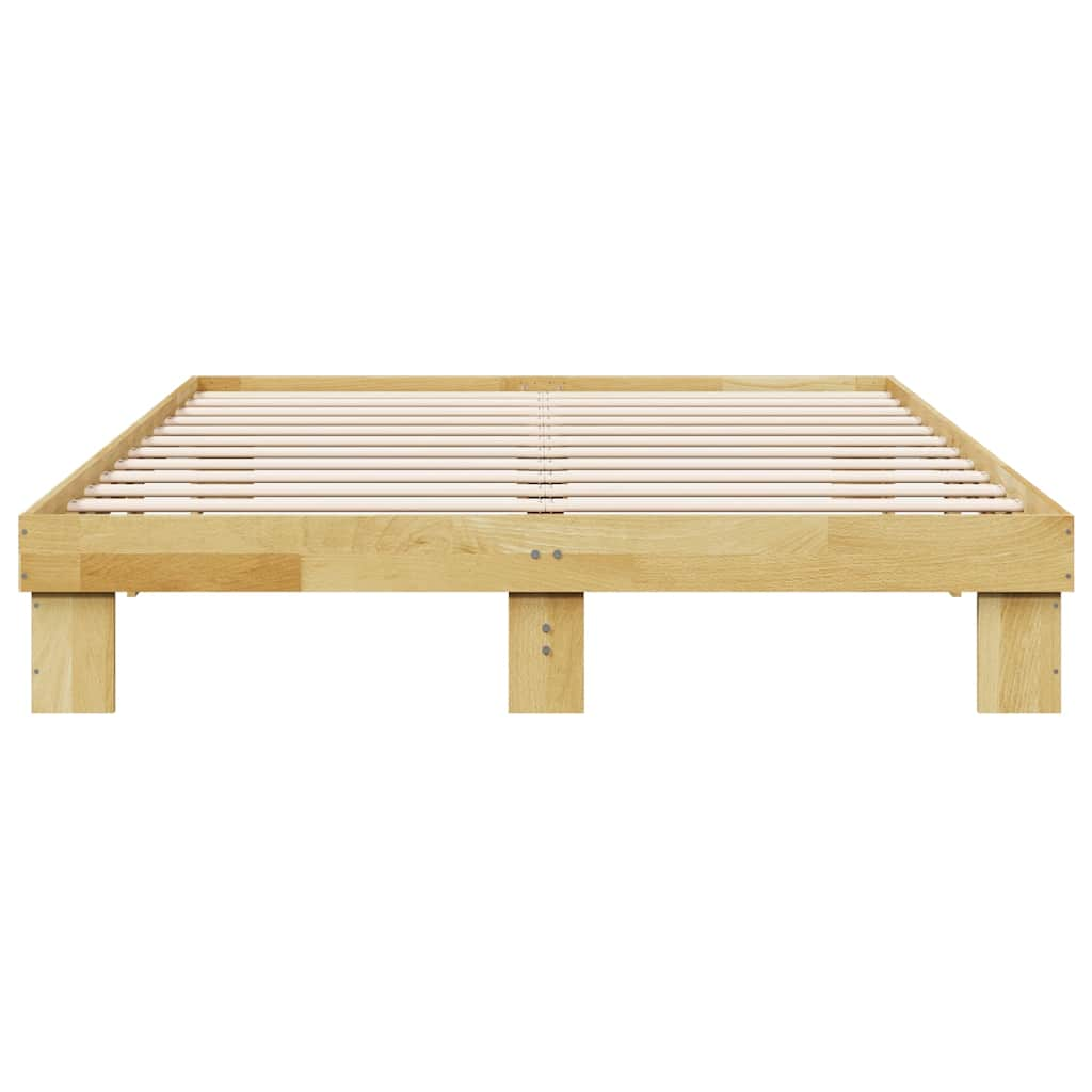 Solid wood bed without mattress 140x200 cm oak