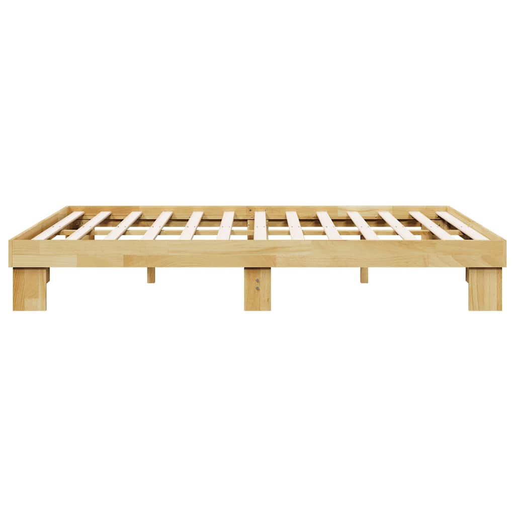 Solid wood bed without mattress 160x200 cm oak