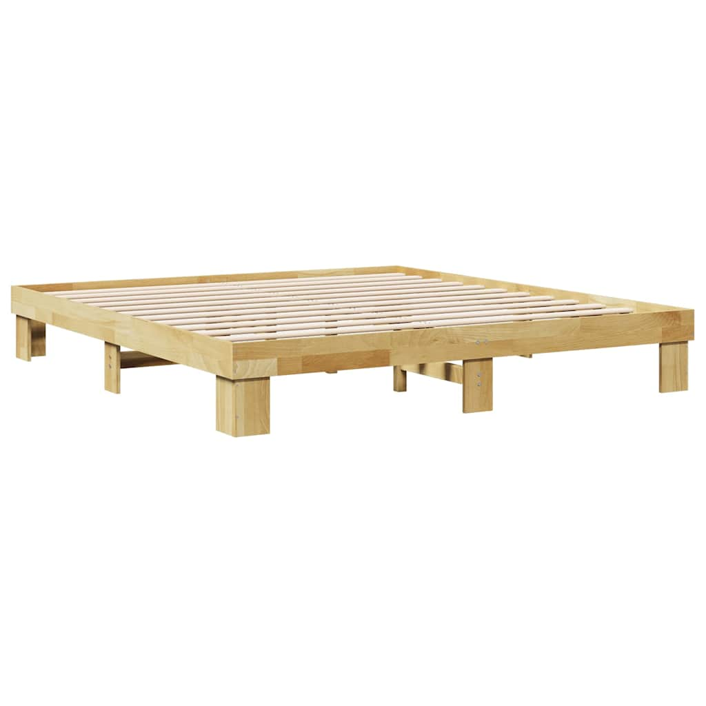 Solid wood bed without mattress 180x200 cm oak