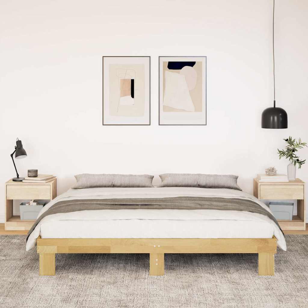 Solid wood bed without mattress 180x200 cm oak