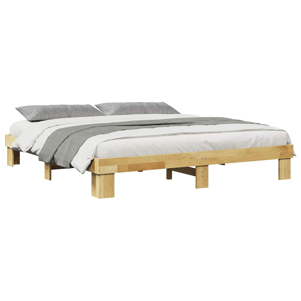 Solid wood bed without mattress 180x200 cm oak