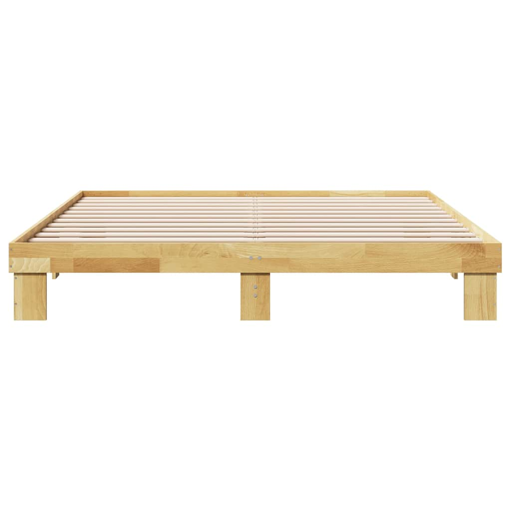 Solid wood bed without mattress 180x200 cm oak