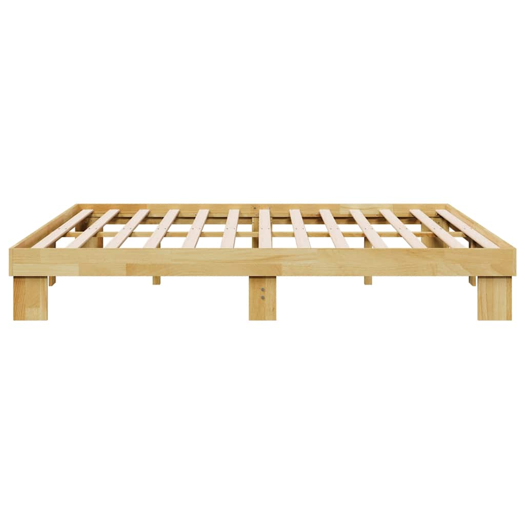 Solid wood bed without mattress 180x200 cm oak