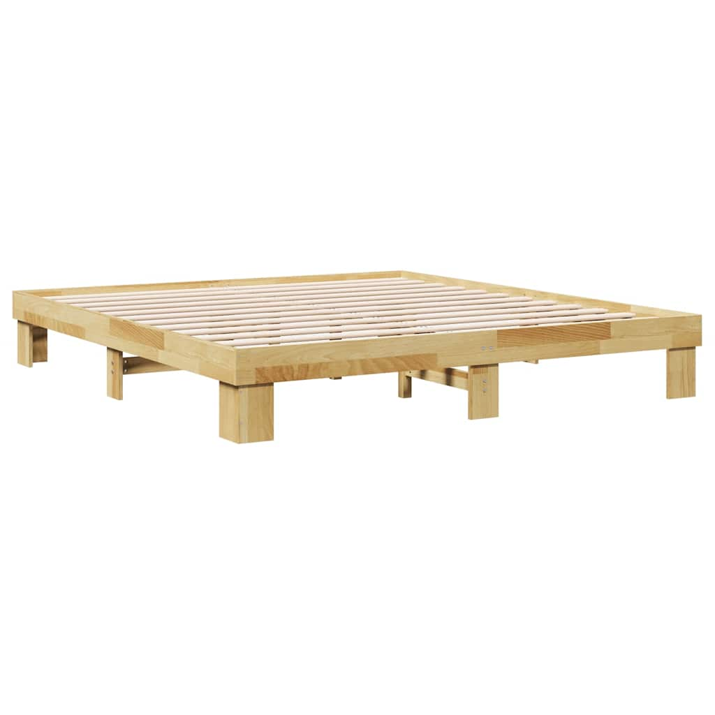 Solid wood bed without mattress 180x200 cm oak