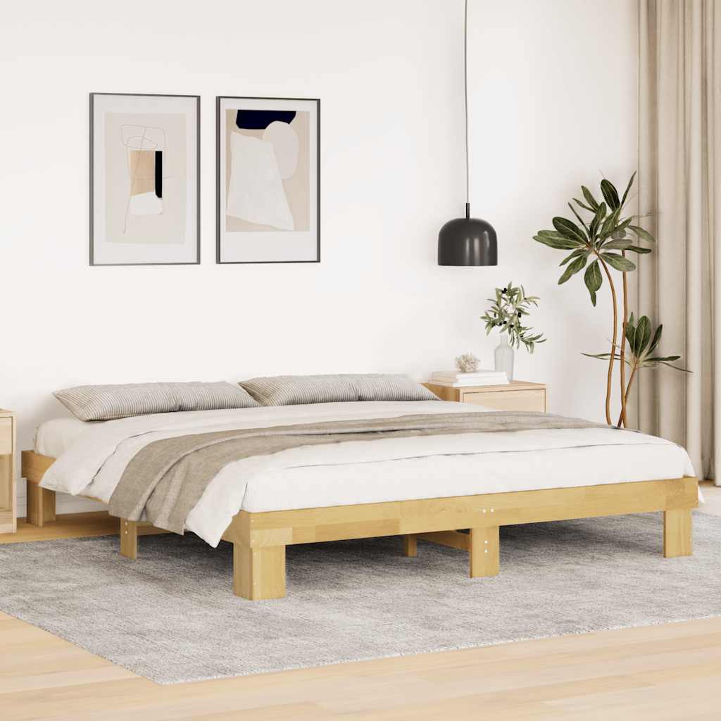 Solid wood bed without mattress 180x200 cm oak