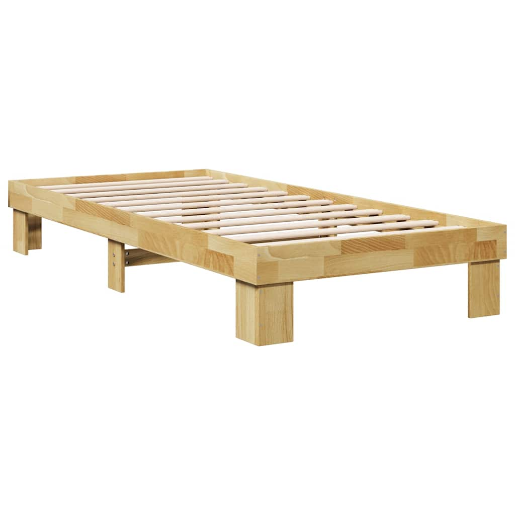 Solid wood bed without mattress 75x190 cm oak