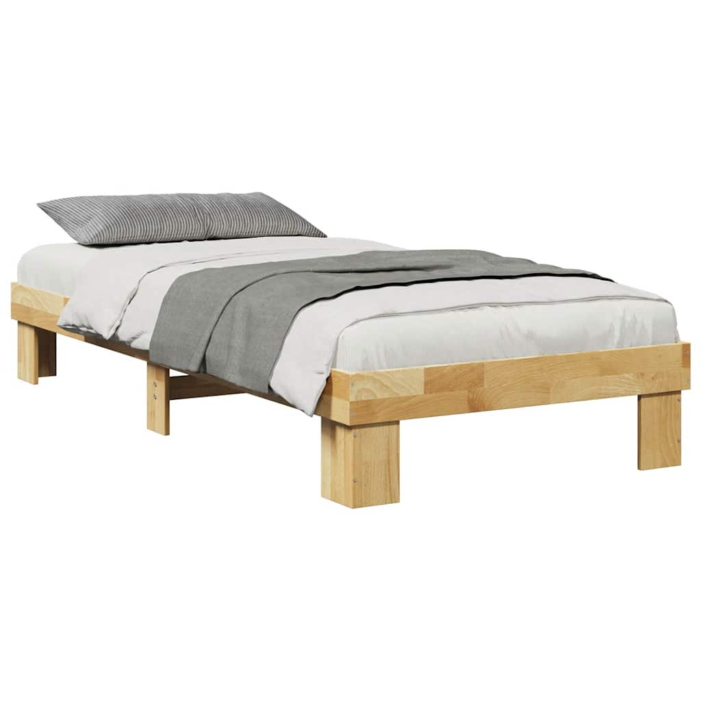 Solid wood bed without mattress 75x190 cm oak