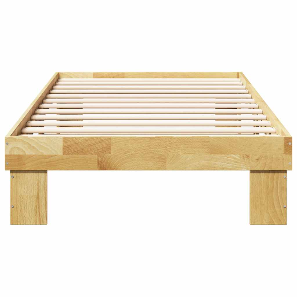 Solid wood bed without mattress 75x190 cm oak