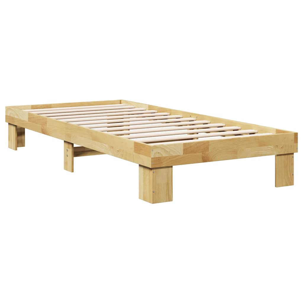 Solid wood bed without mattress 75x190 cm oak