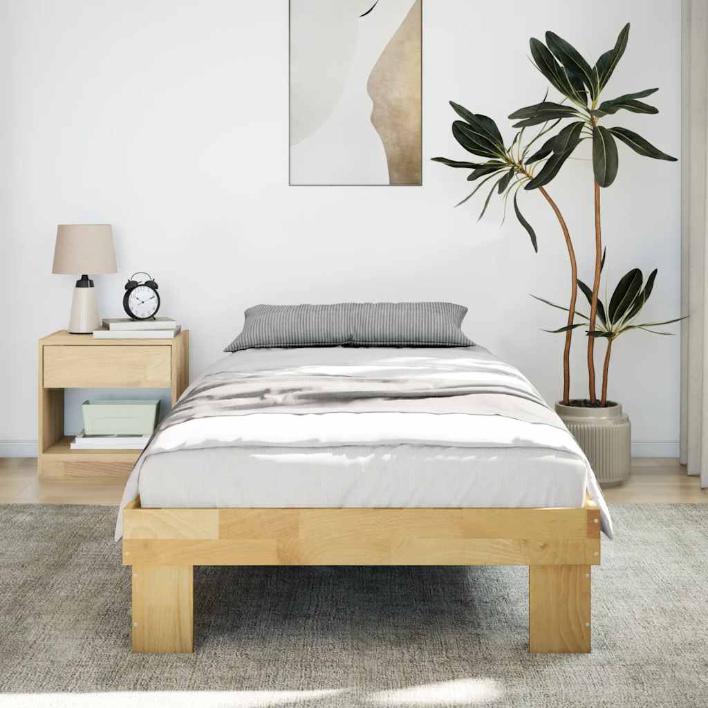 Solid wood bed without mattress 90x190 cm oak