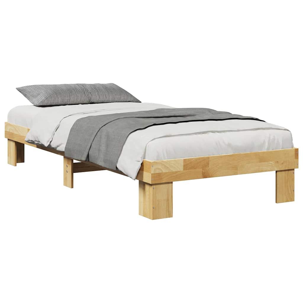 Solid wood bed without mattress 90x190 cm oak