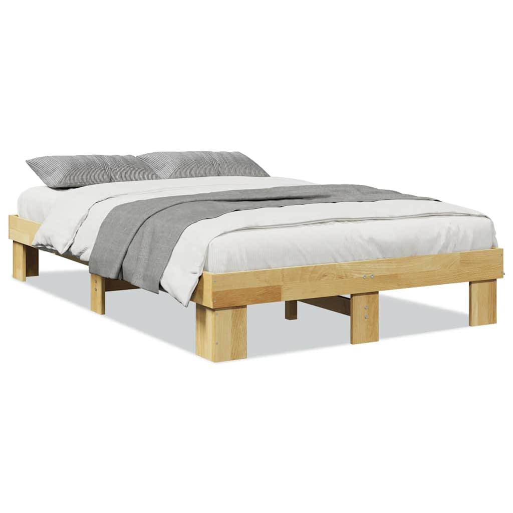 Solid wood bed without mattress 120x190 cm oak