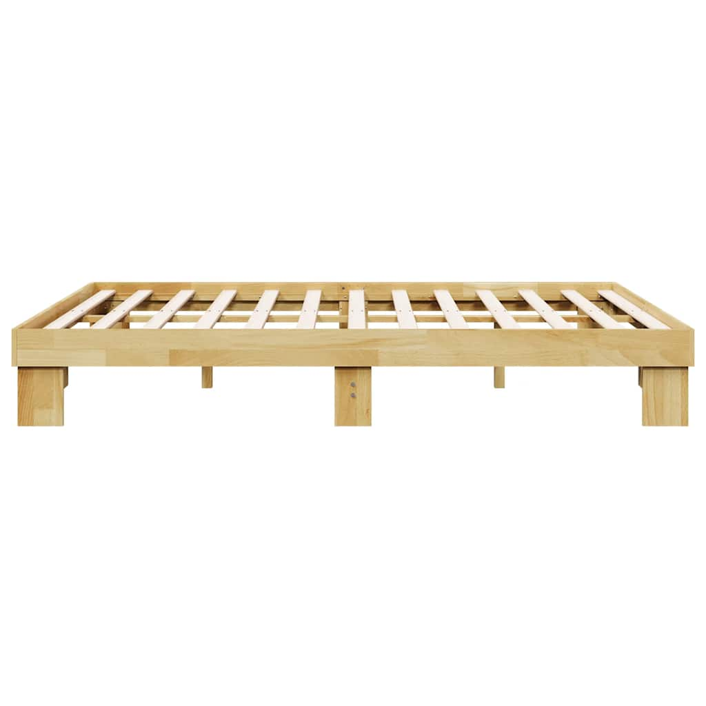 Solid wood bed without mattress 140x190 cm oak