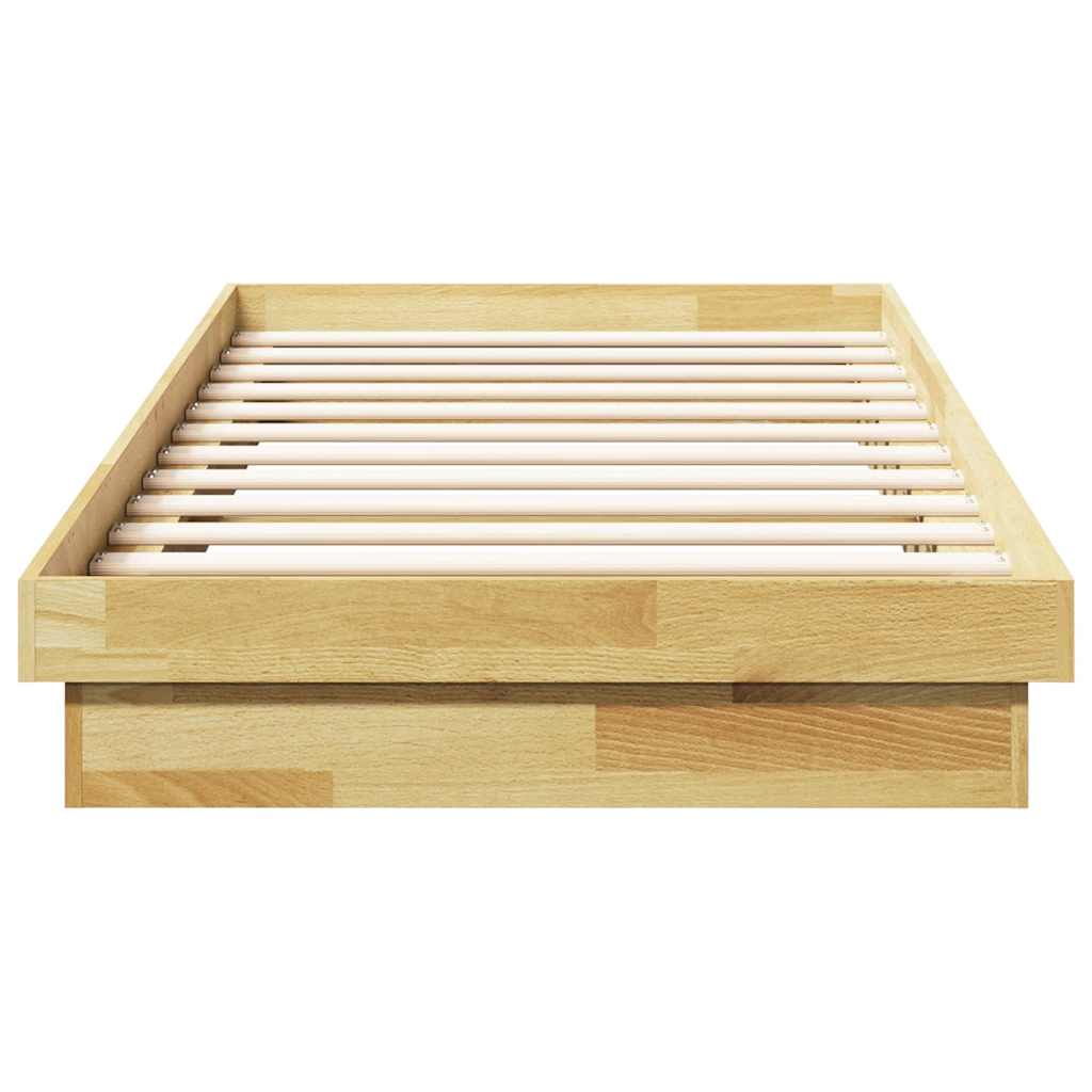 Solid wood bed without mattress 100x200 cm oak