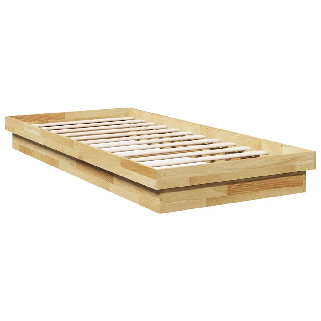 Solid wood bed without mattress 100x200 cm oak