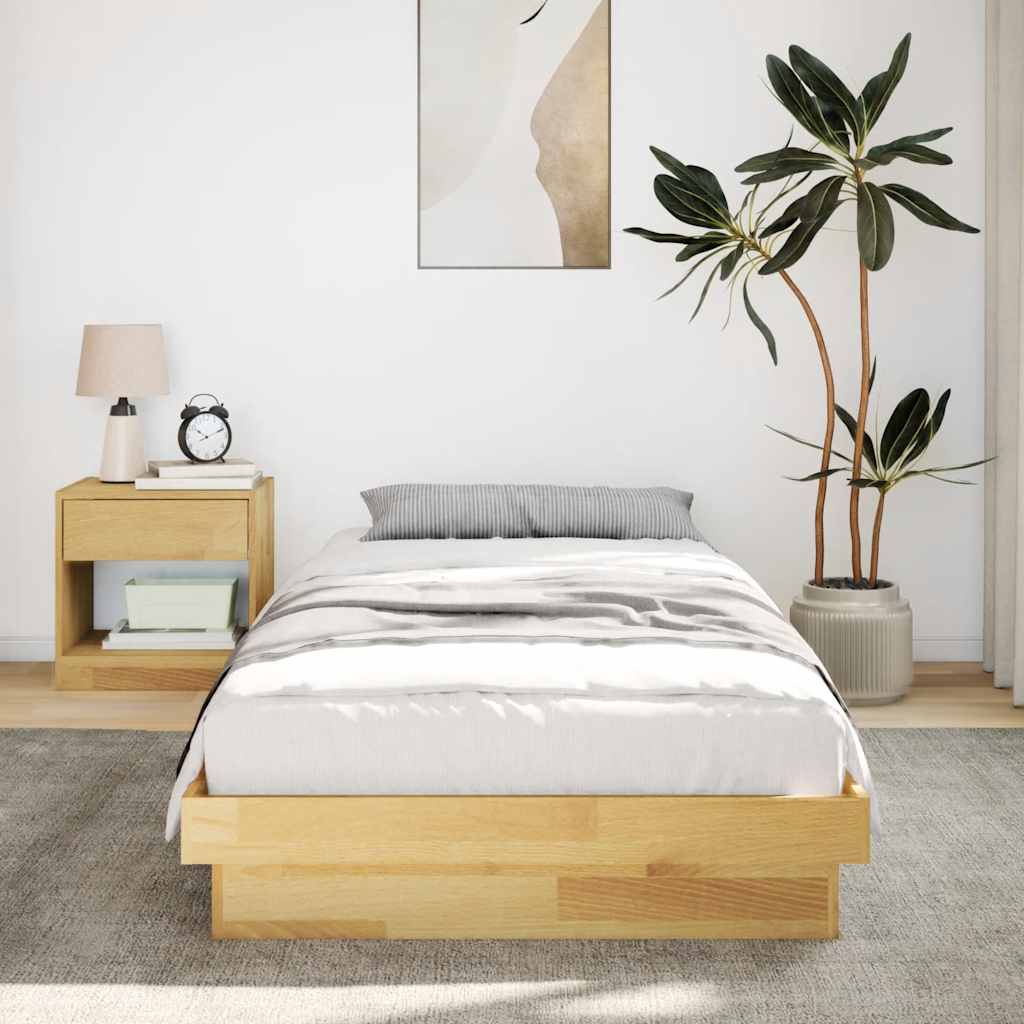 Solid wood bed without mattress 90x200 cm oak