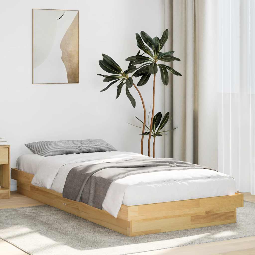 Solid wood bed without mattress 90x200 cm oak