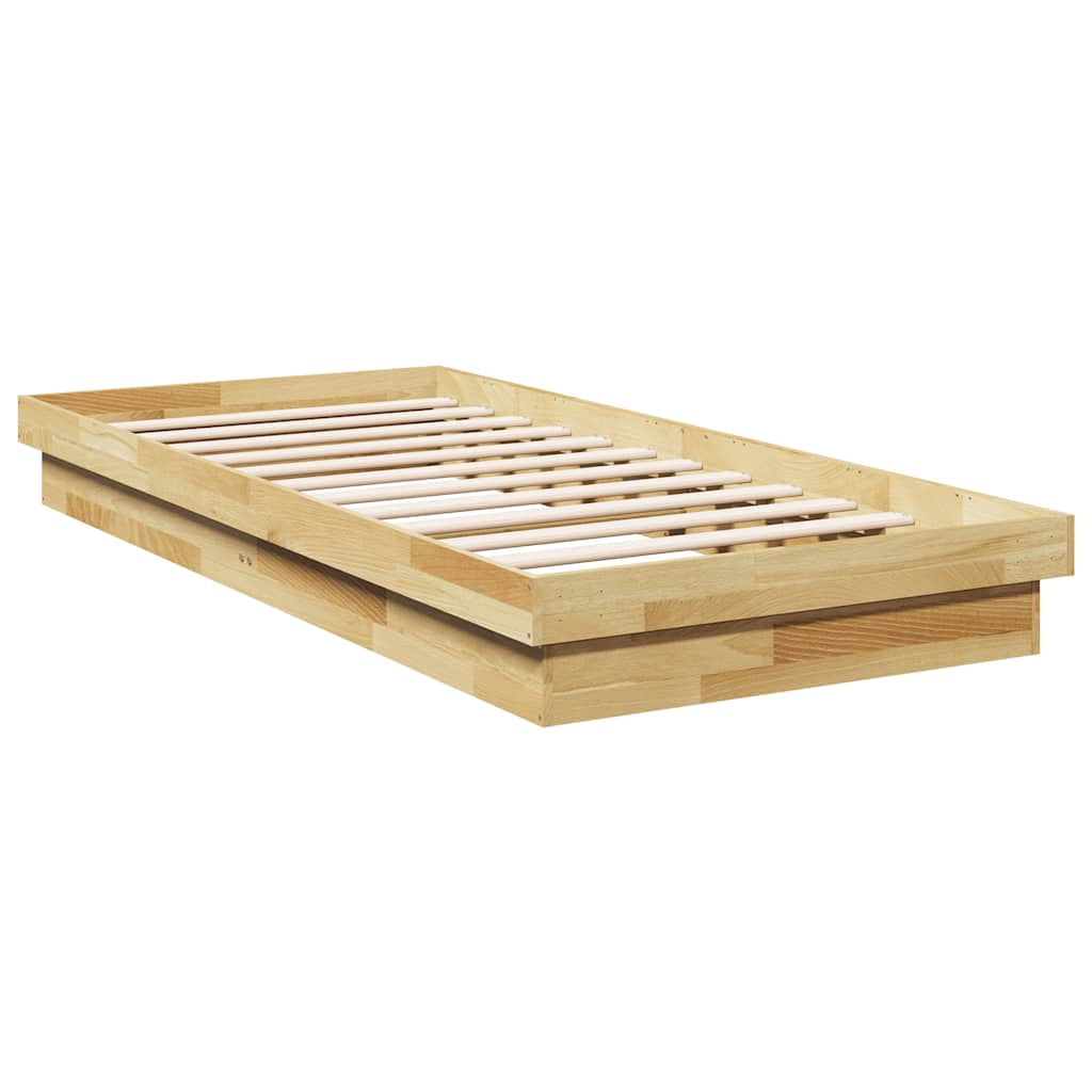 Solid wood bed without mattress 90x190 cm oak