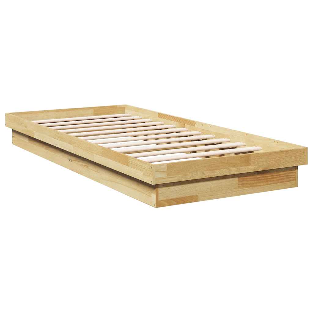 Solid wood bed without mattress 75x190 cm oak