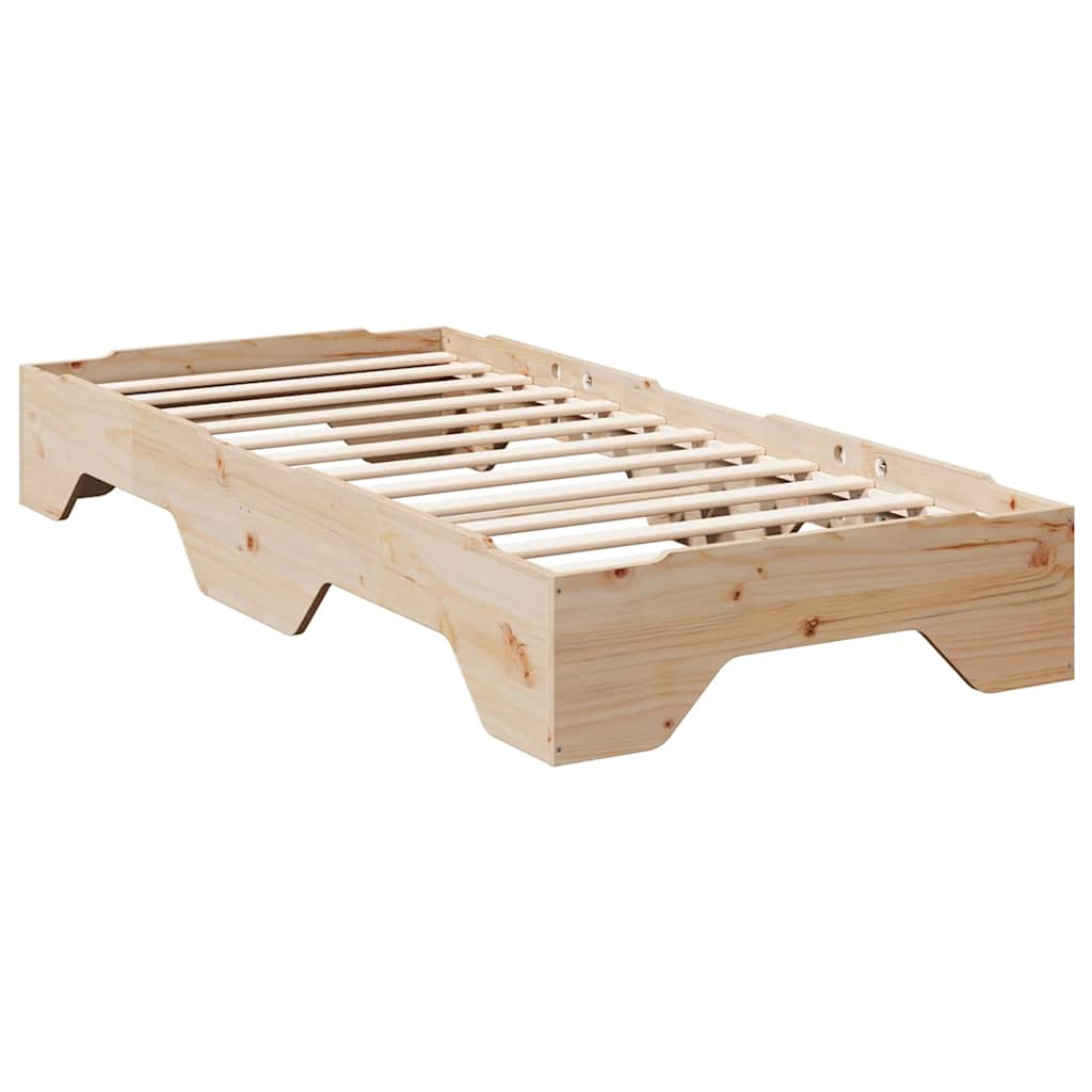 Solid wood bed without mattress Stackable 80x200 cm