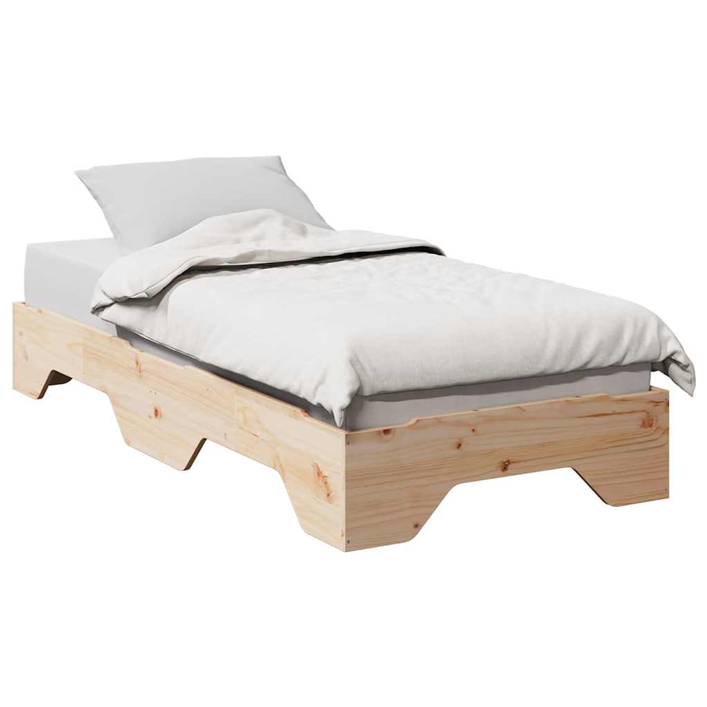 Solid wood bed without mattress Stackable 80x200 cm